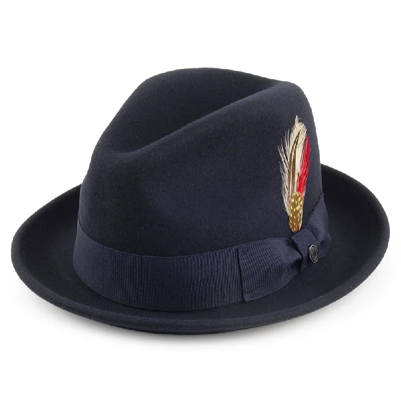 Crushable Blues Trilby Hat Navy Wholesale Pack