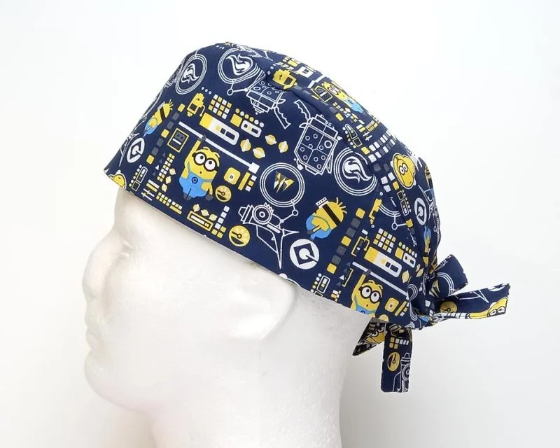 Minions Science Lab Men's Tie Back Scrub Cap