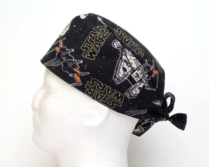 Star Wars Spacecrafts Men's Tie Back Scrub Cap