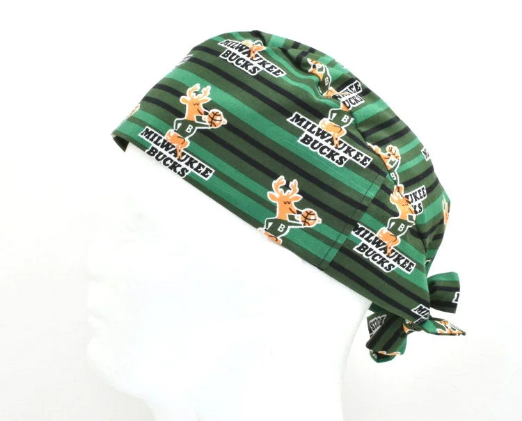 Milwaukee Bucks NBA Men's Tie Back Scrub Cap