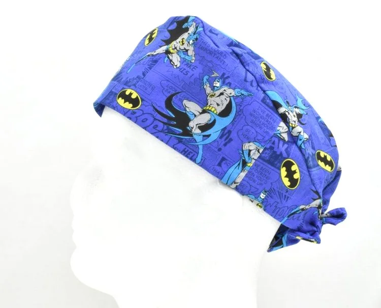 Batman Blue Men's Tie Back Scrub Cap