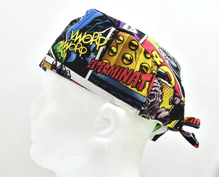 Doctor Who Comics Men's Tie Back Scrub Cap