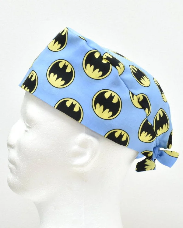 Batman Logo Blue Men's Tie Back Scrub Cap