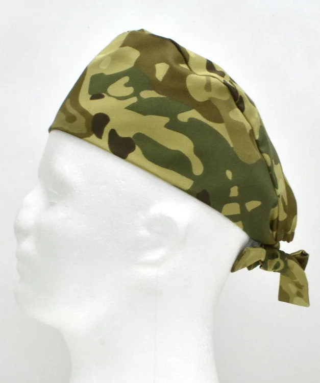 Camouflage Men's Tie Back Scrub Cap