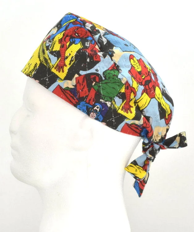 Marvel Retro Men's Tie Back Scrub Cap