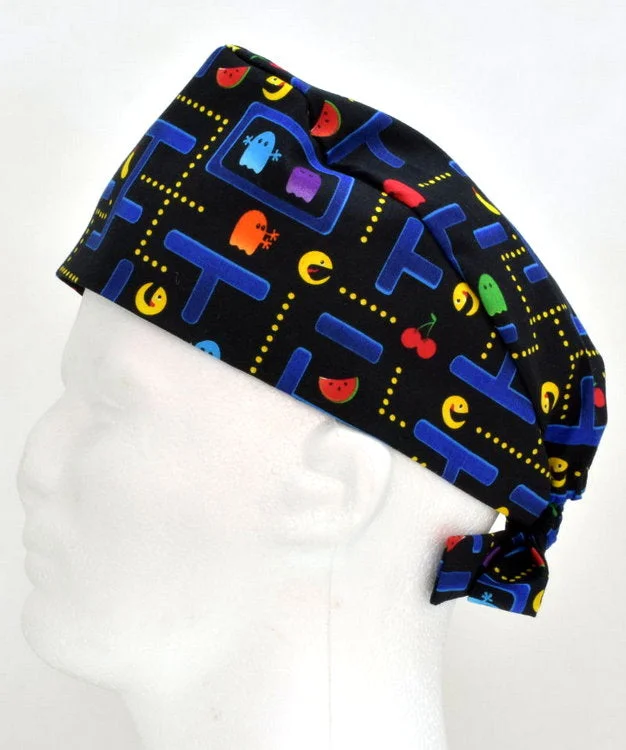 Pacman Retro Games Men's Tie Back Scrub Cap