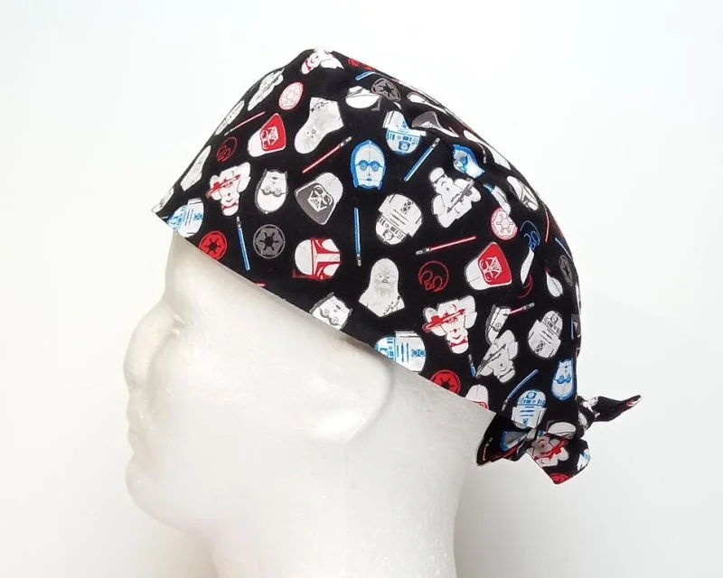 Star Wars Black Men's Tie Back Scrub Cap