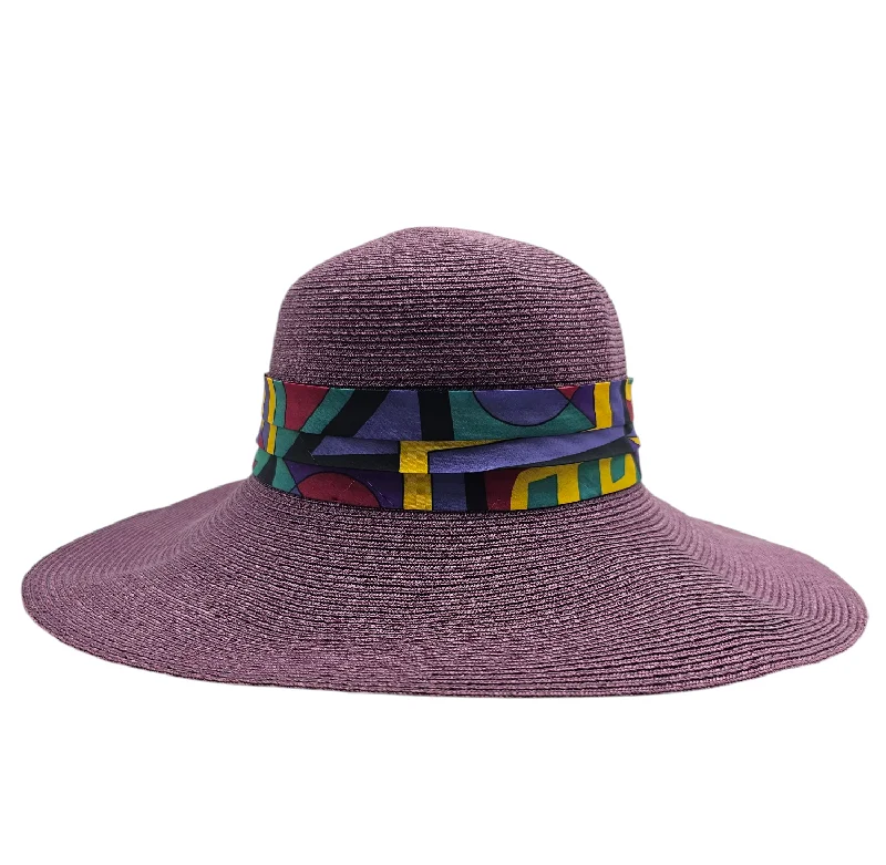 Sun Beach Hat Purple Foldable (Adanaa)