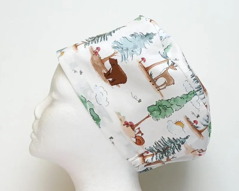 Forest Animals Women's Basic Scrub Cap