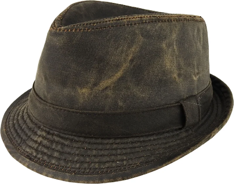 Weathered Cotton Trilby - Brown