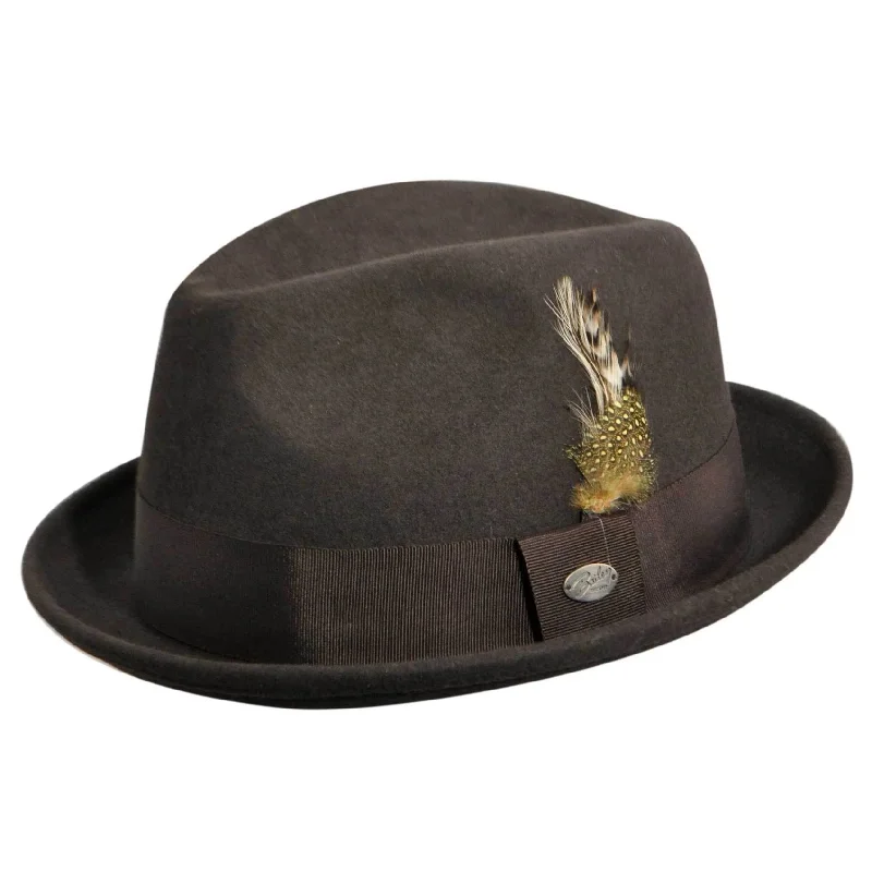 Bailey Cloyd in Grey Center Dent Wool Felt Trilby Hat