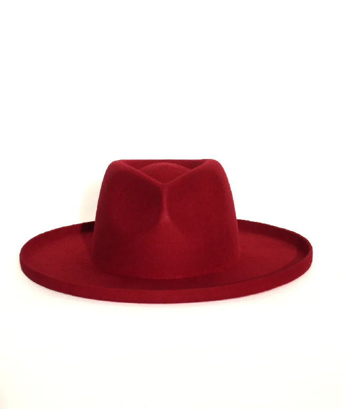 Berry Red - 100% Wide Brim Australian Wool Red Hat