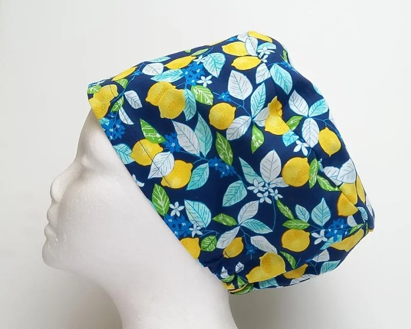 NEW Lemon & Flowers Women's Basic Scrub Cap