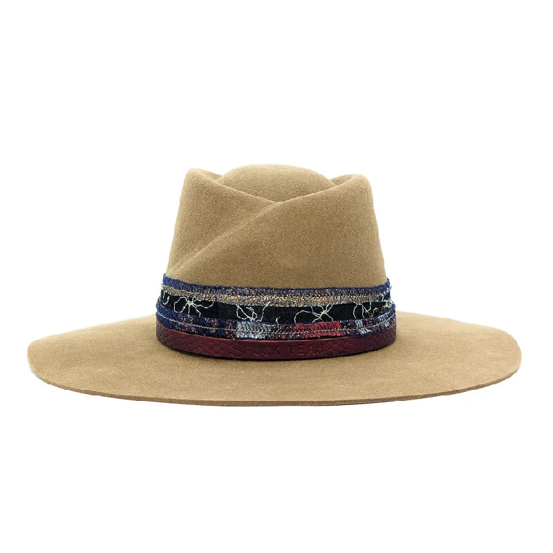 Camel Creased Swirls - Custom Felt Hat