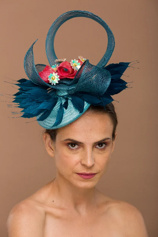 Navy Fascinator With Shimmer (Cory)