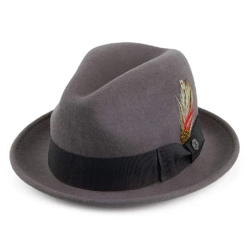 Crushable Blues Trilby Hat - Grey