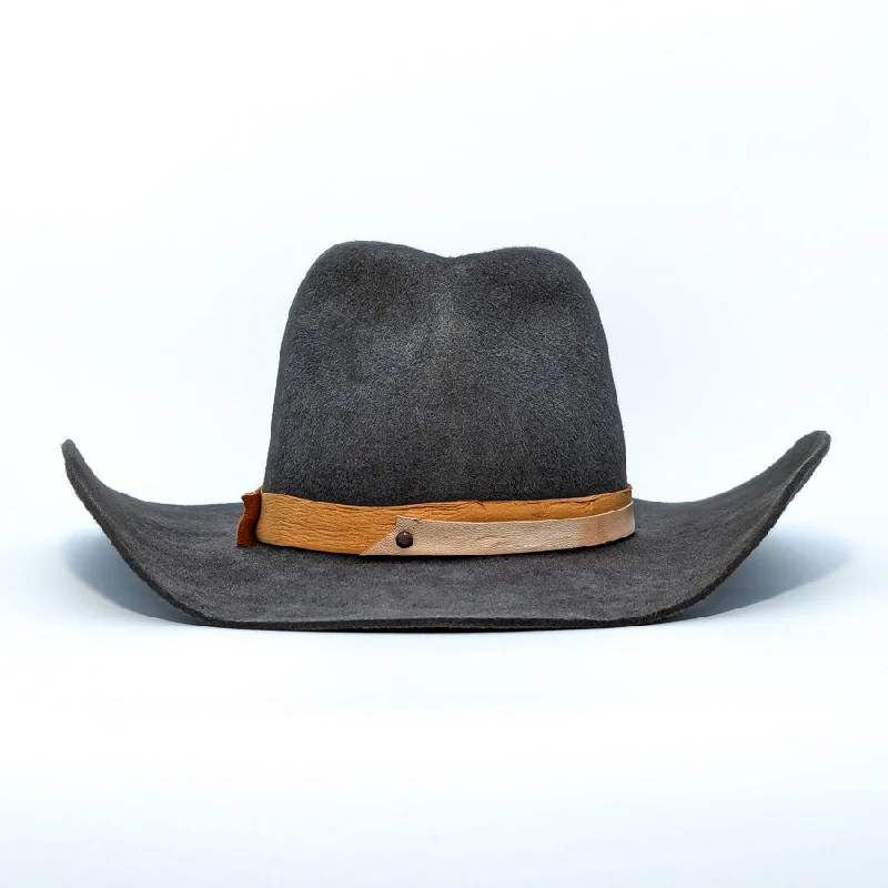 Dark Grey Pinched - Custom Felt Hat