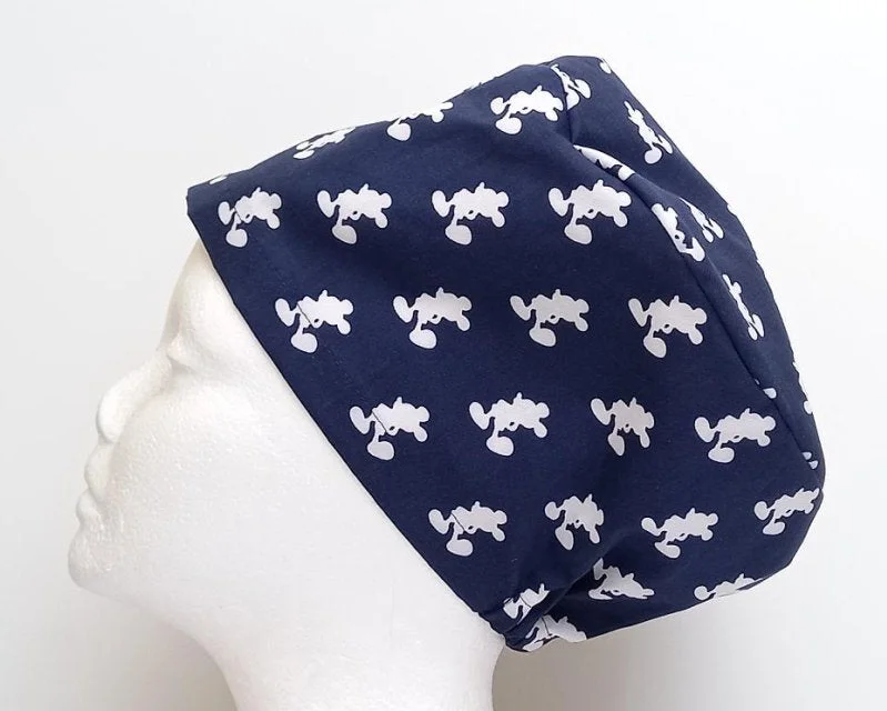 New Disney Mickey Navy Women's Basic Scrub Caps