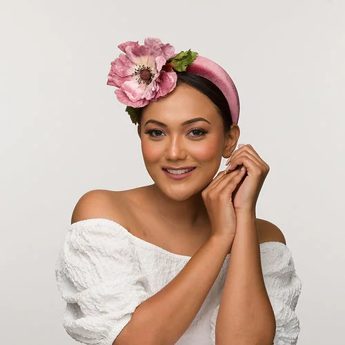 Dusky pink velvet headband