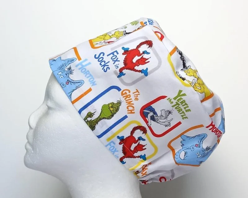 Dr. Seuss Characters Portraits Women's Basic Scrub Cap