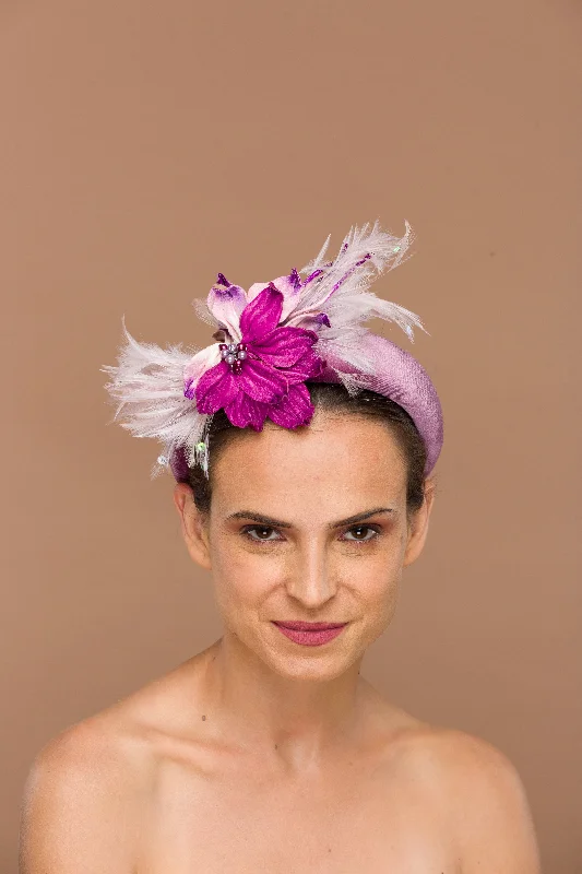 Purple Headband With Feathers (Esmeralda)