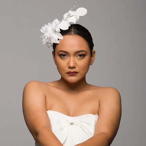 Katerine- floating minimal bridal headpiece