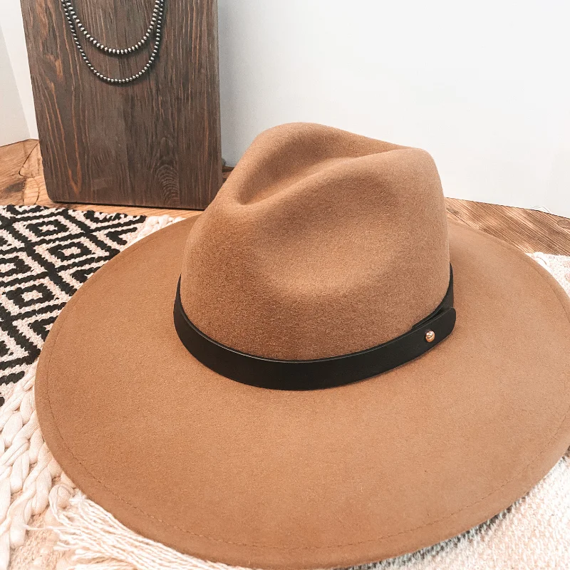 Gambling Problem Black Band Faux Felt Hat in Mocha Brown