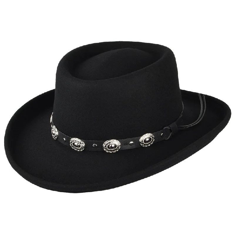 Jaxon & James Crossfire Wool Felt Gambler Hat Black Wholesale Pack