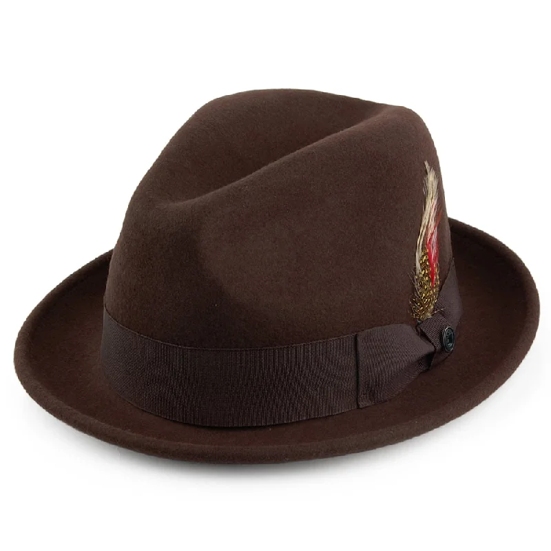 Jaxon & James Crushable Blues Trilby Hat Brown Wholesale Pack