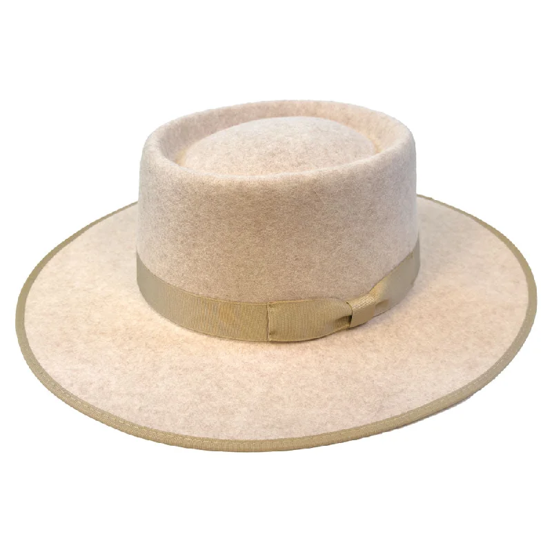 Jeanne Simmons - Oatmeal Felt Gambler Hat