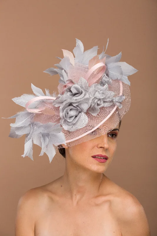 Grey Fascinator Veil (Katrine)