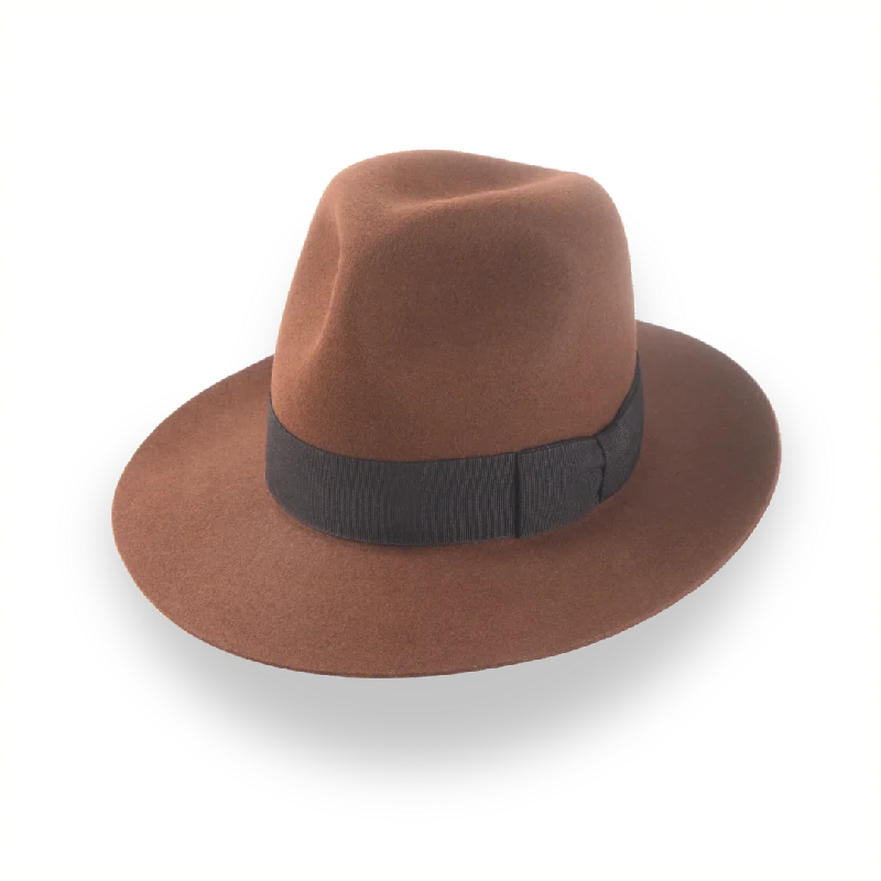 Light Brown Custom Indiana Jones Hat in Premium Fur Felt | The Raider