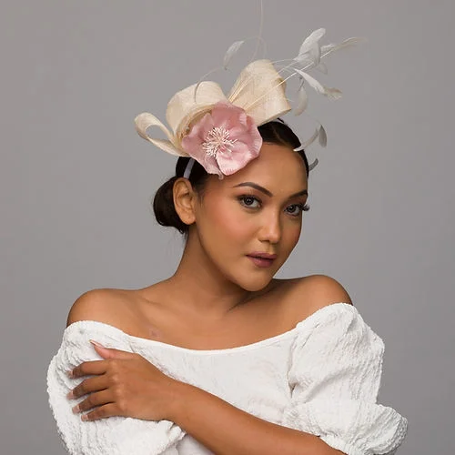 Minimal Beige headband fascinator