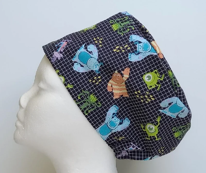 Monster Inc. on Grid Women's Basic Scrub Caps