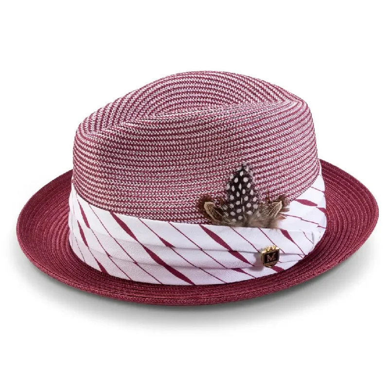 Montique Intrepid Two-Toned Polybraid Straw Trilby Hat