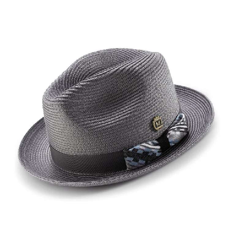 Montique Windy City Pinch Front Straw Trilby Hat