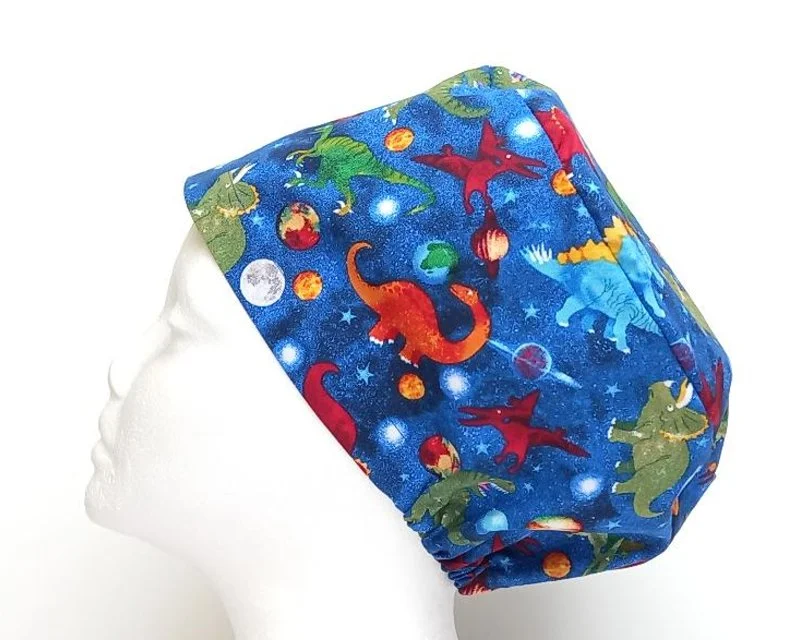 NEW Dinosaurs in Space Women's Basic Scrub Caps