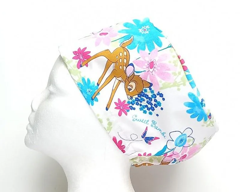 Floral Bambi Women's Basic Scrub Cap