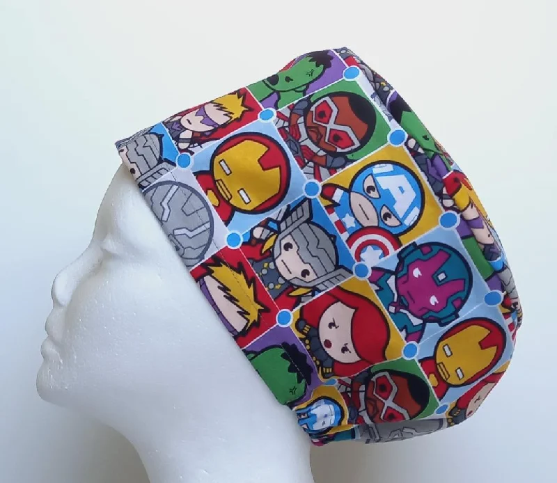 New - Marvel Cartoon Characters Women's Basic Scrub Caps