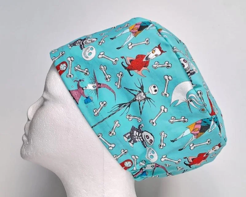 NEW Nightmare Before Christmas - Character Cast Bone Toss Women's Basic Scrub Cap