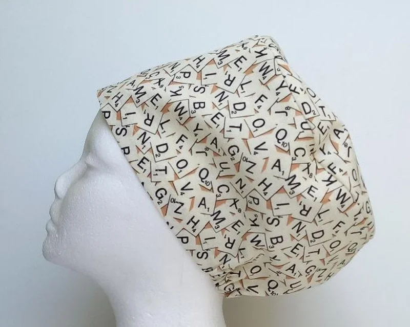 NEW Scrabble Women's Basic Scrub Caps