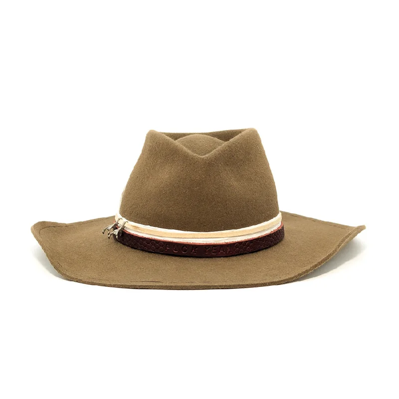 Pecan Pinched Clint - Custom Felt Hat