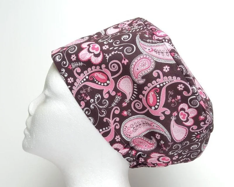 NEW Pink Paisley Women's Basic Scrub Cap