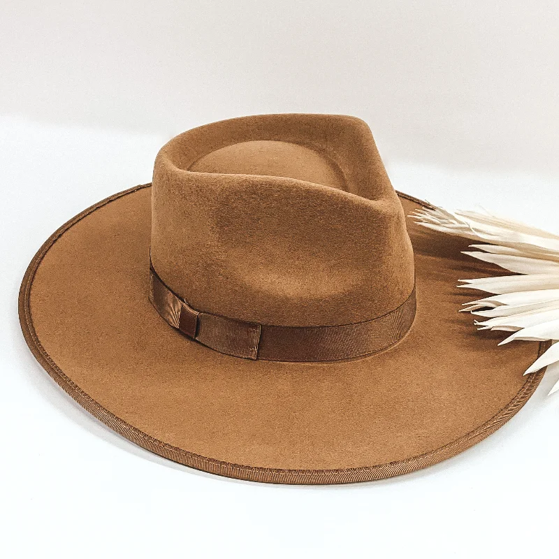 Ramblin' Road Ribbon Banded Rancher Hat in Tan