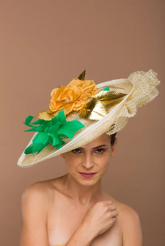 Gold Fascinator Kentucky Derby (Rebecca)