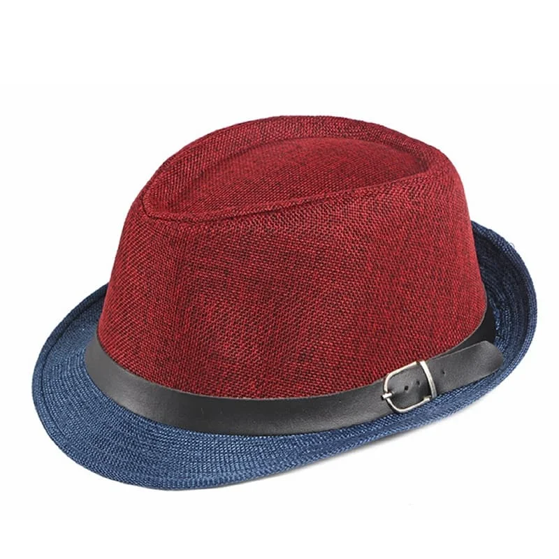 Red & Blue Vintage Trilby Hat