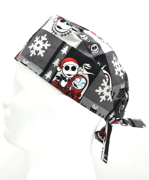 Santa Jack Nightmare Before Christmas Men's Tie Back Scrub Cap