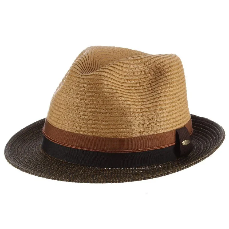 Scala York Pinch Front Straw Trilby Hat