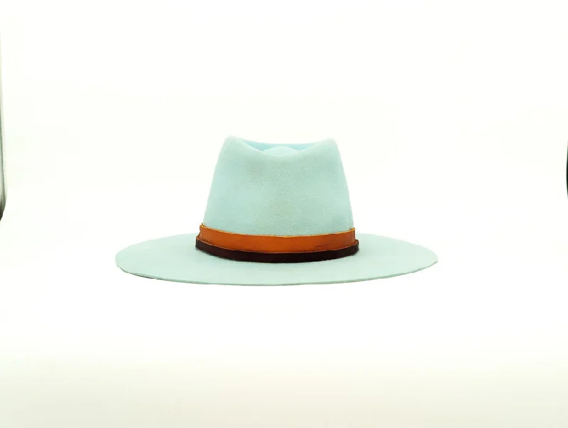 Sky Blue Pinched  - Custom Felt Hat