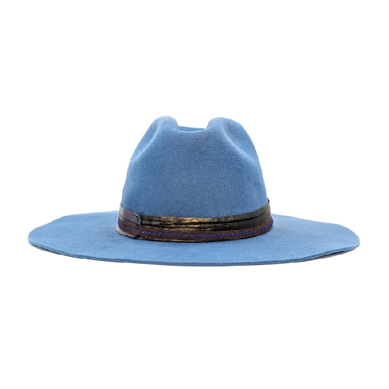 Slate Blue Pinched - Custom Felt Hat